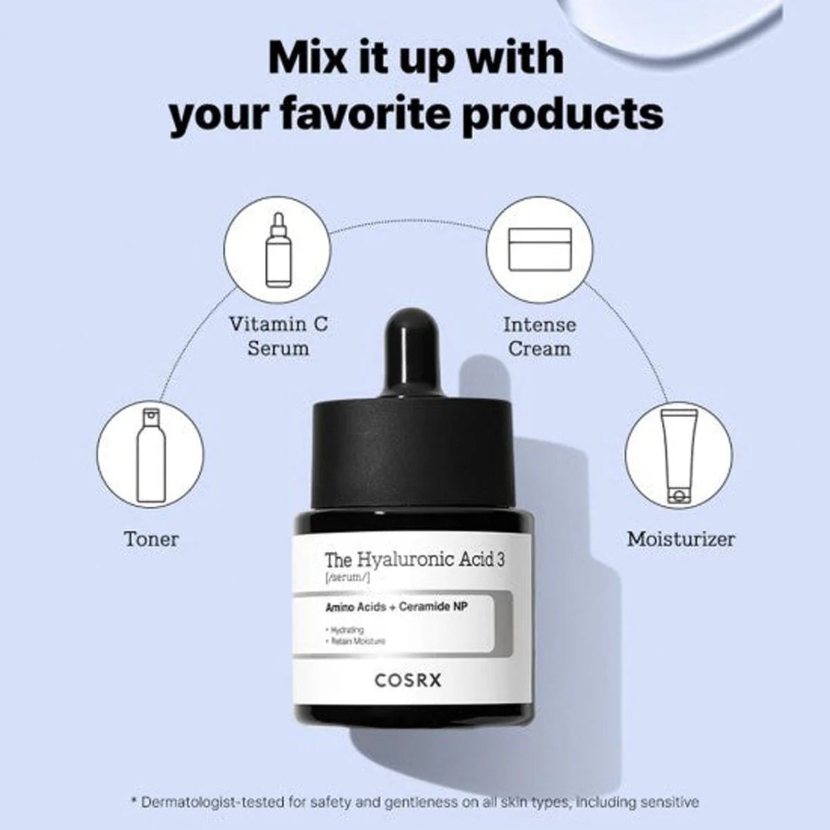 Cosrx Hyaluronic Acid 3 Serum bottle close-up highlighting Korean skincare innovation and triple HA formula