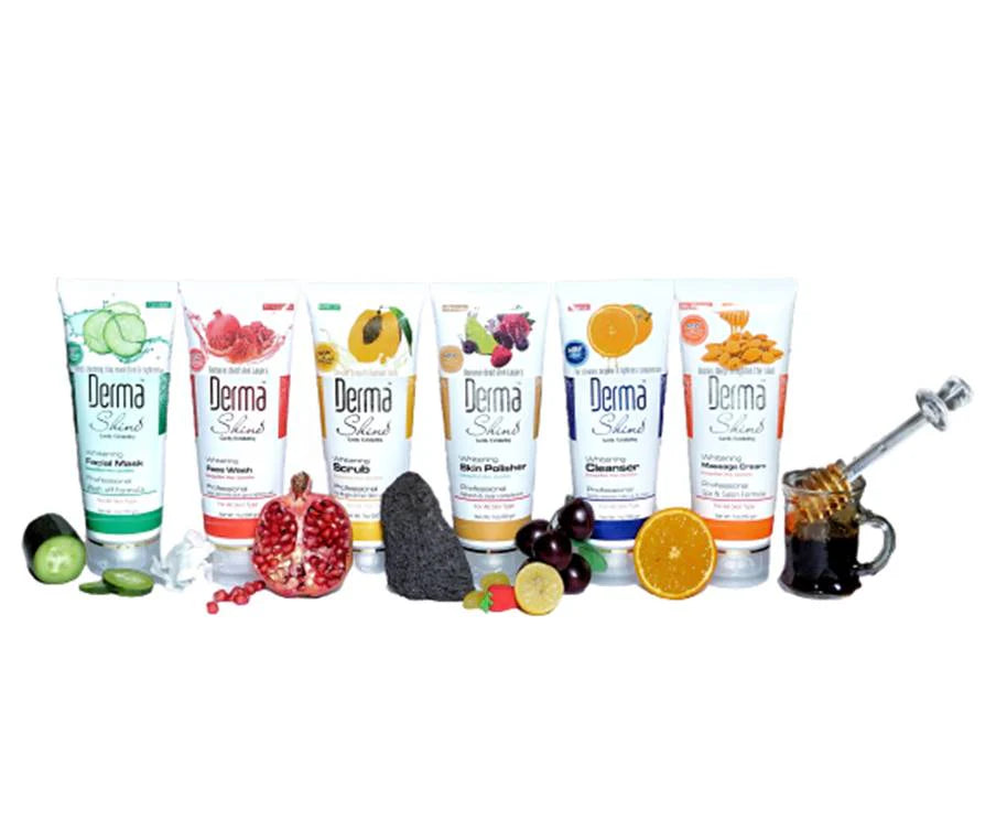 Derma Shine Kit packaging showing professional skincare products for radiant complexion