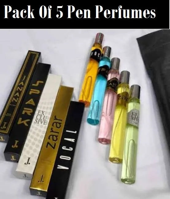 J. Perfume Gift Set product display with variety of floral and fresh scents in compact design