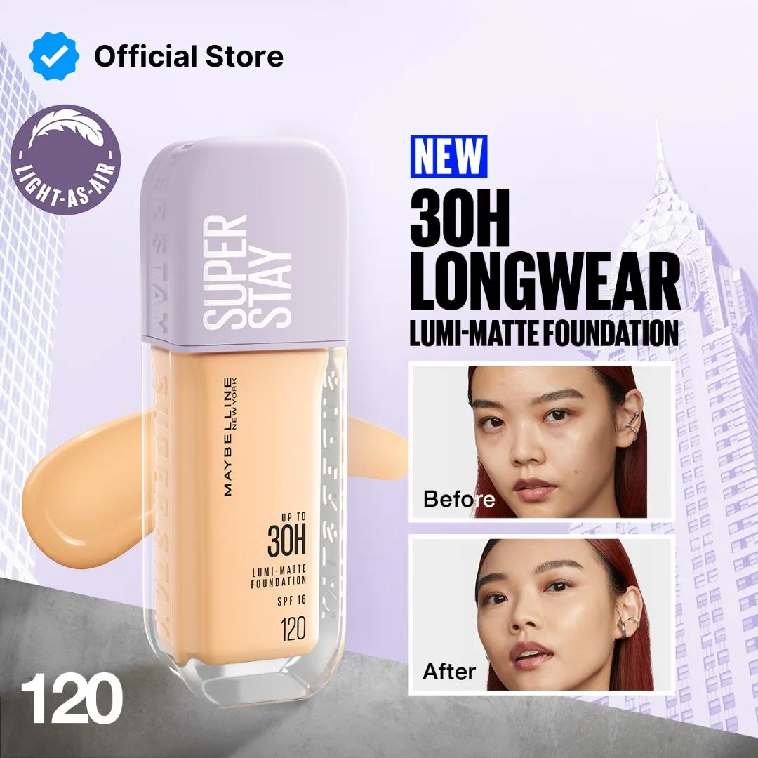  Maybelline Super Stay Lumi Matte Foundation shade range and color options