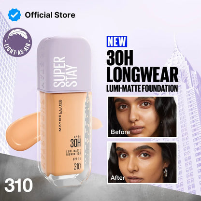 Maybelline Super Stay Lumi Matte Foundation application showing smooth even skin tone finish