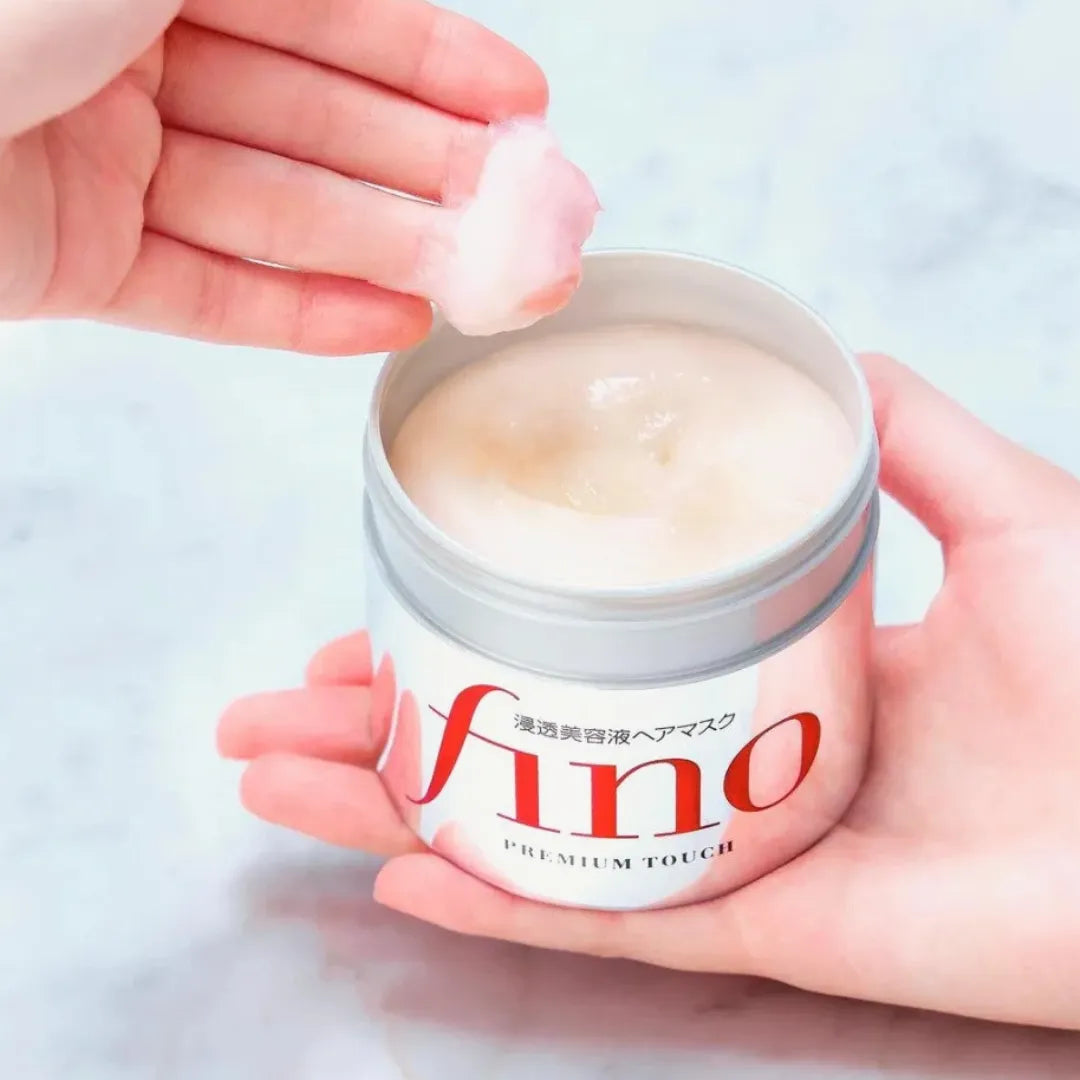Shiseido Fino Premium Touch Hair Mask packaging with Japanese hair care technology