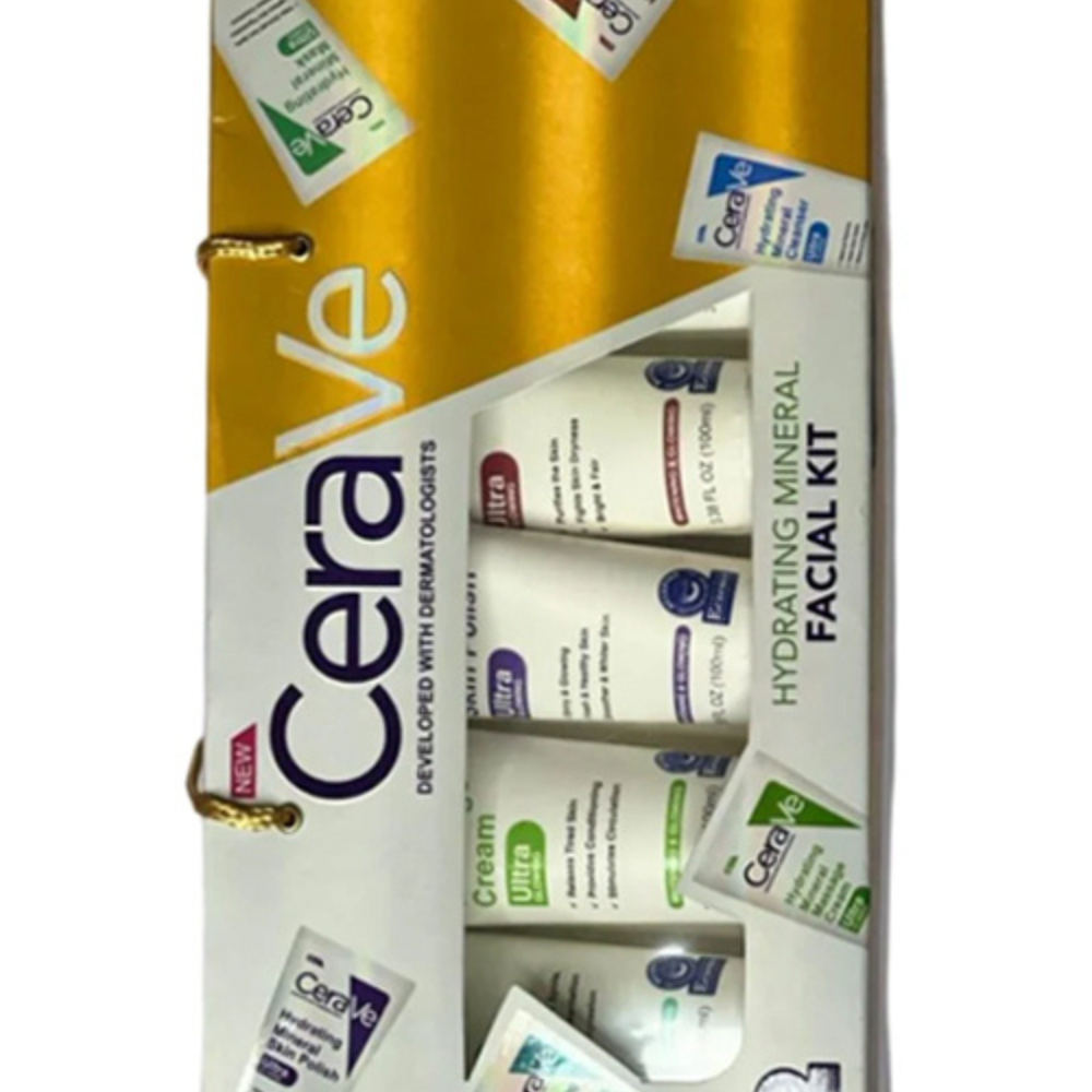 CeraVe Hydrating Mineral Facial Kit product display with ceramides for healthy skin barrier