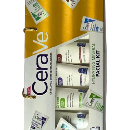 CeraVe Hydrating Mineral Facial Kit product display with ceramides for healthy skin barrier