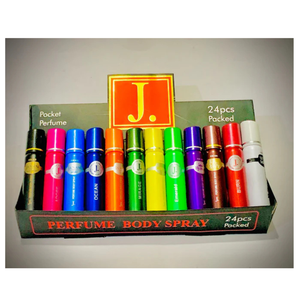 J. Summer Set of 24 Pcs Mini Bodysprays collection with variety of fresh fragrances for women