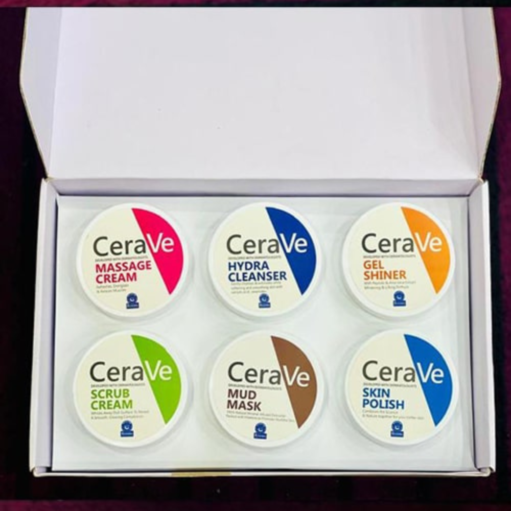 CeraVe Facial Kit product display with hydrating and nourishing skincare essentials