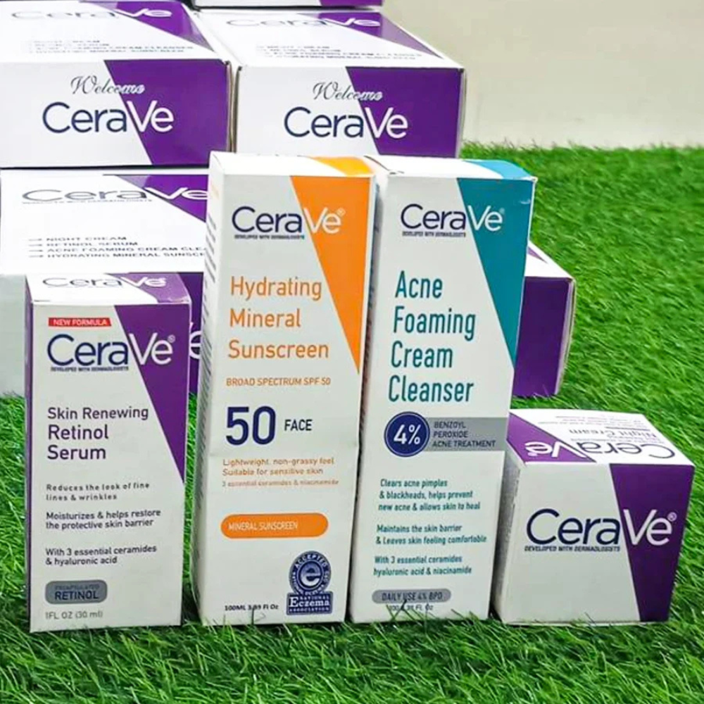 CeraVe 4-in-1 Glow Kit products featuring hyaluronic acid and ceramides for glowing complexion
