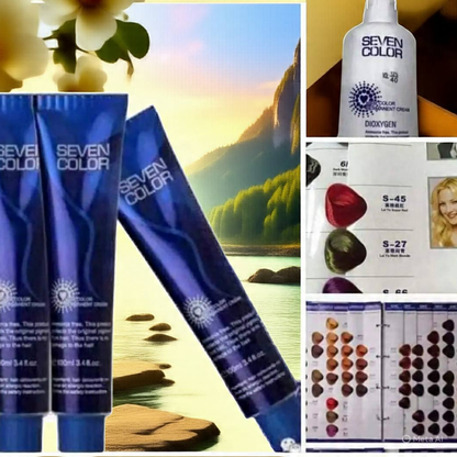 Seven Color Dioxygen Hair Color Permanent Cream with long-lasting vibrant color formula