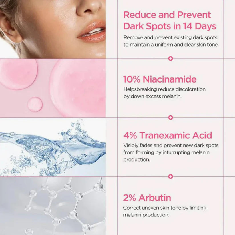 Anua Niacinamide 10% + TXA 4% Serum packaging with tranexamic acid and niacinamide for even skin tone