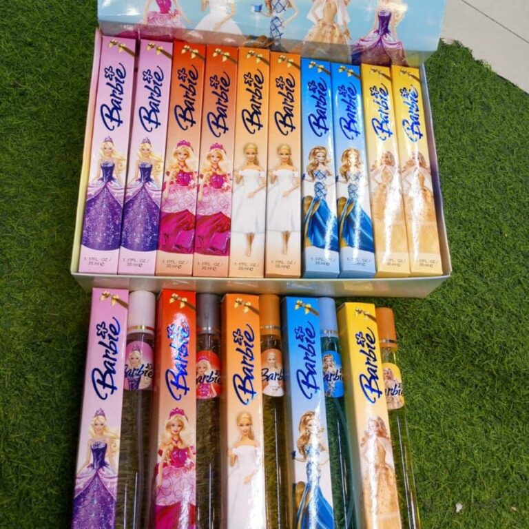 Barbie Pen Perfume set showing compact travel-friendly design with Barbie branding