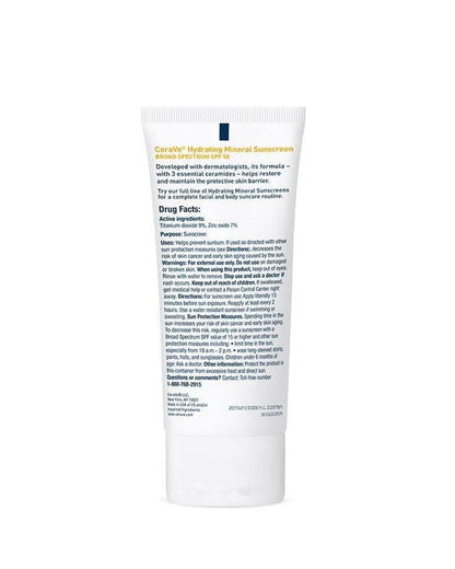 CeraVe Hydrating Sunscreen SPF50 texture showing lightweight hydrating formula