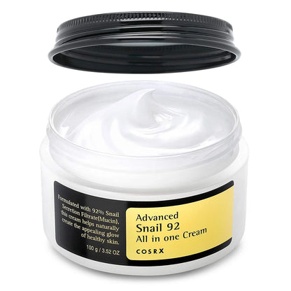 Cosrx Advanced Snail 92 All In One Cream application on skin showing smooth absorption