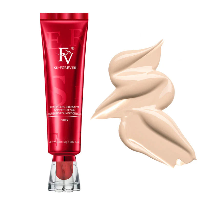 FV Waterproof Liquid Foundation packaging with sweat-proof and transfer-resistant details