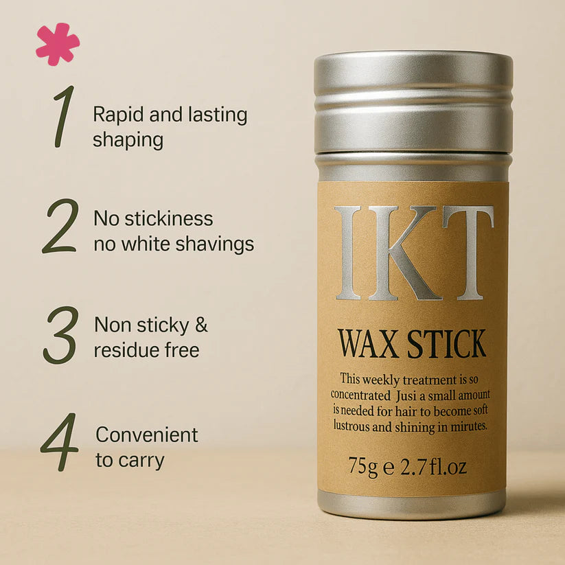 IKT Hair Wax Stick texture showing smooth application for hair control