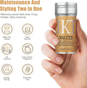 IKT Hair Wax Stick before and after results for smooth hair finish