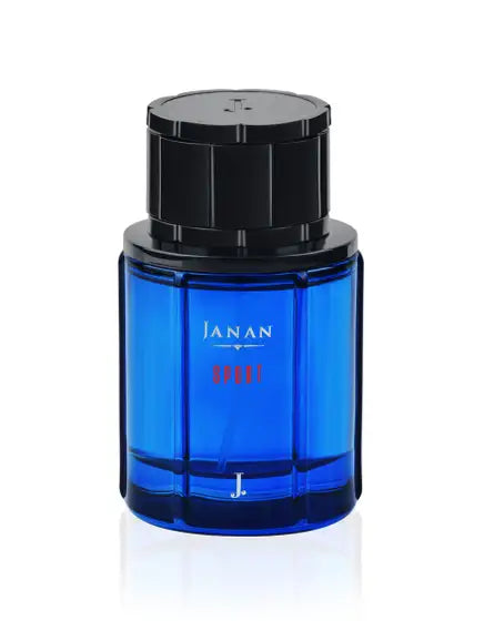 Janan Sport fragrance product display with dynamic athletic-inspired design
