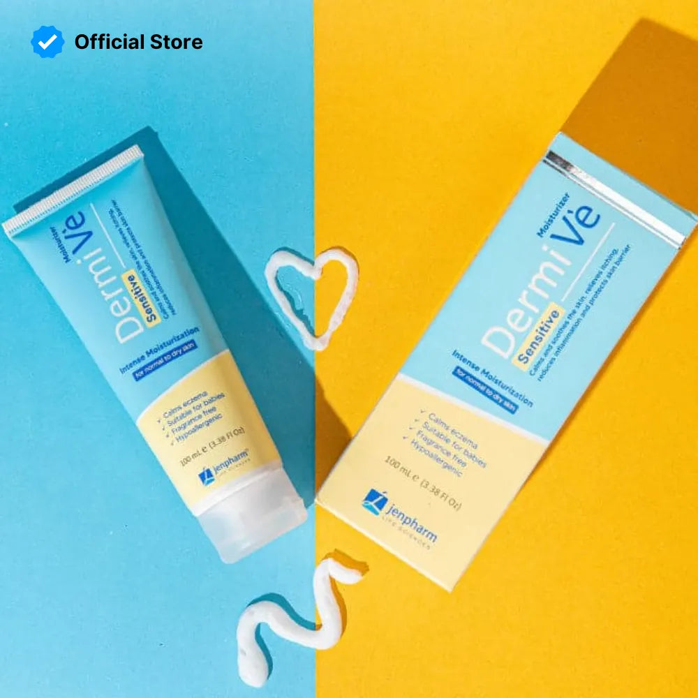 Jenpharm Dermive Sensitive Moisturizer texture showing soothing cream consistency