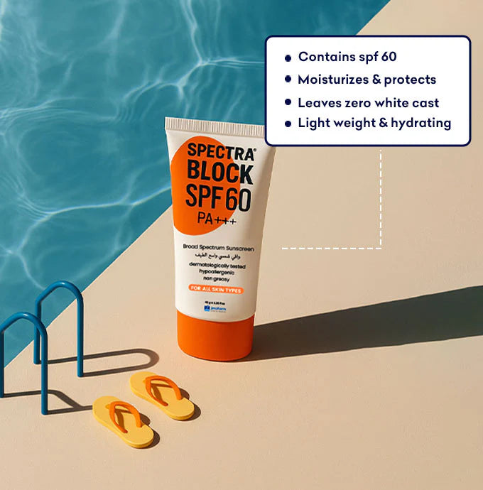 Jenpharm Spectra Block SPF-60 texture showing non-greasy formula application