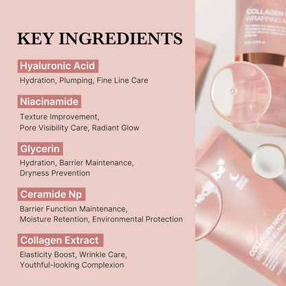 Medicube Collagen Night Wrapping Mask texture showing rich gel-cream consistency