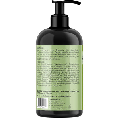 Mielle Rosemary Mint Strengthening Conditioner texture showing rich conditioning formula