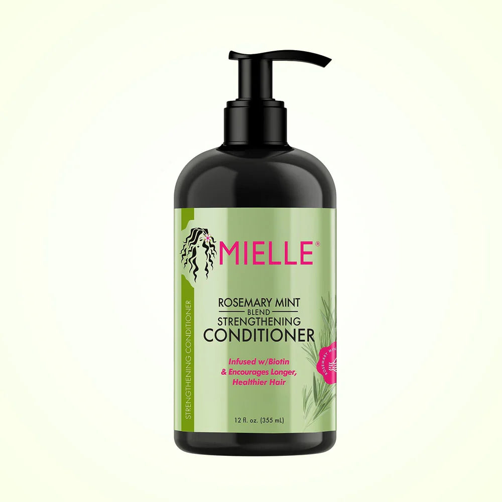 Mielle Rosemary Mint Strengthening Conditioner bottle with rosemary and mint for hair strength and growth