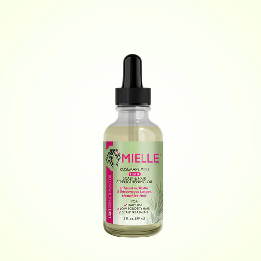 Mielle Rosemary Mint Scalp & Hair Strengthening Oil bottle with rosemary and mint for hair growth and scalp health