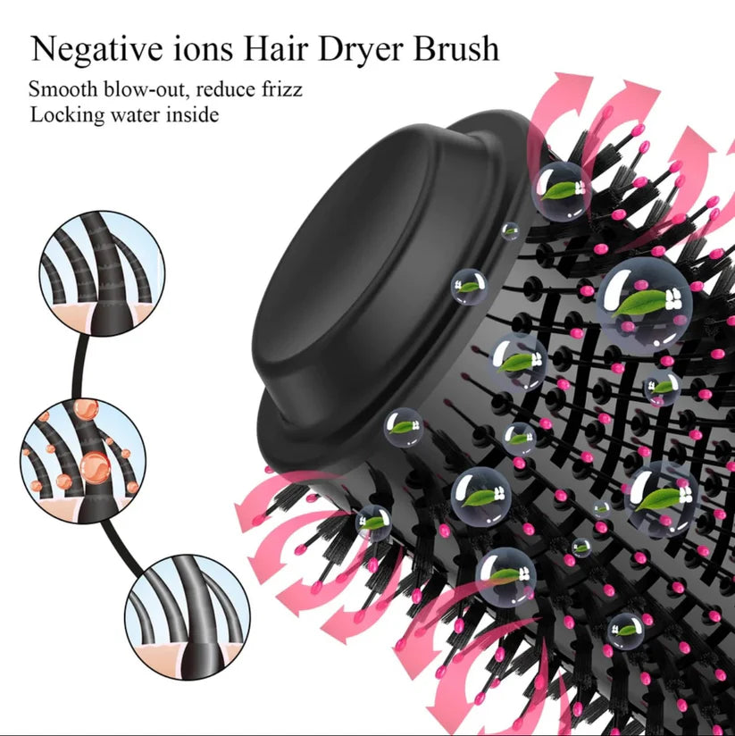 One Step Hot Air Brush showing oval brush design for salon blowout styling at home