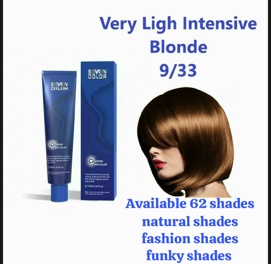 Seven Color Hair Color packaging showing permanent cream formula for salon-quality results