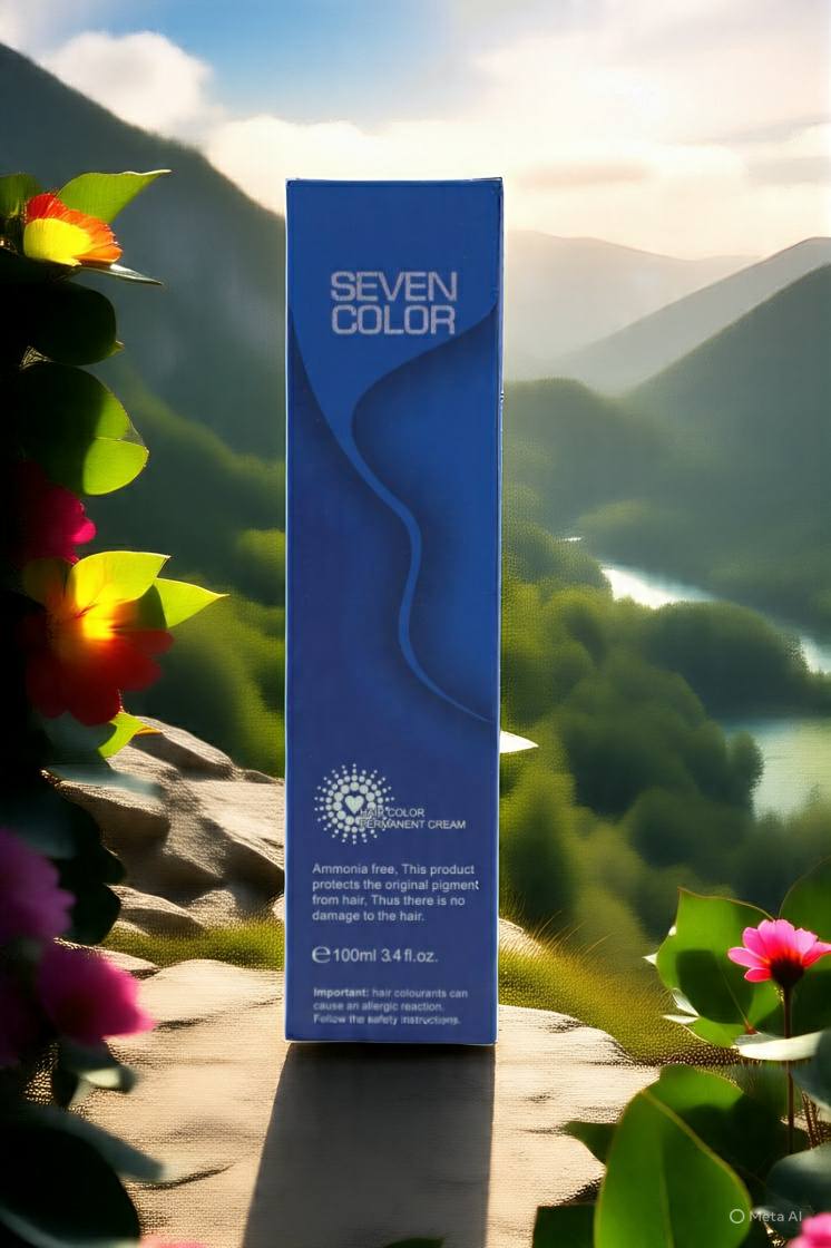 Seven Color Hair Color product display with rich pigment and full coverage