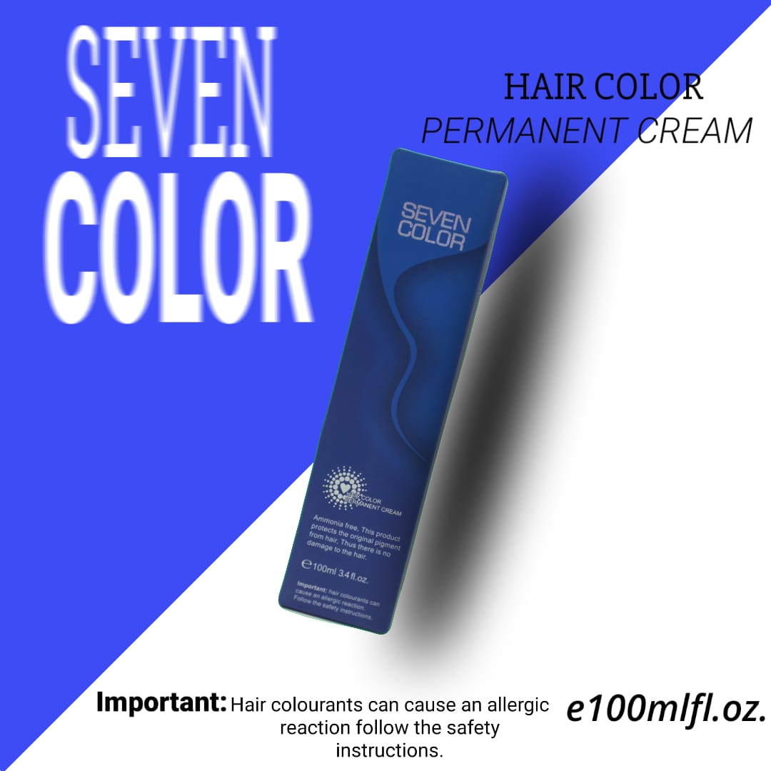Seven Color Hair Color shade chart with variety of permanent hair color options