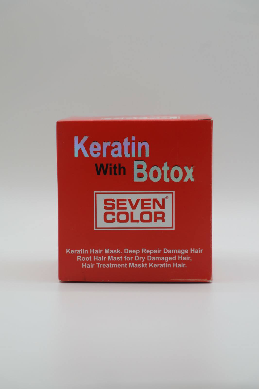 Seven Color Hair Mask packaging showing keratin and botox formula for smooth hair
