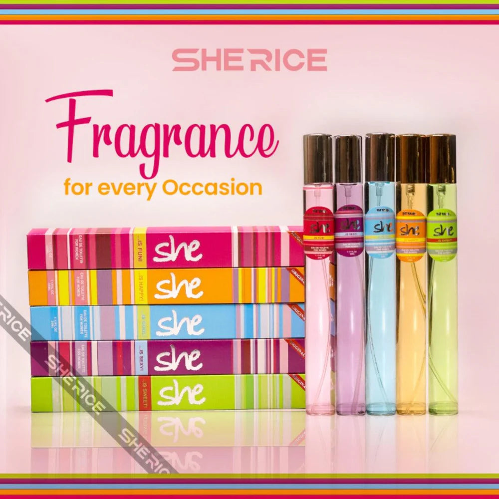 She Pen Perfume Set 5 pieces collection with travel-size spray pens for women