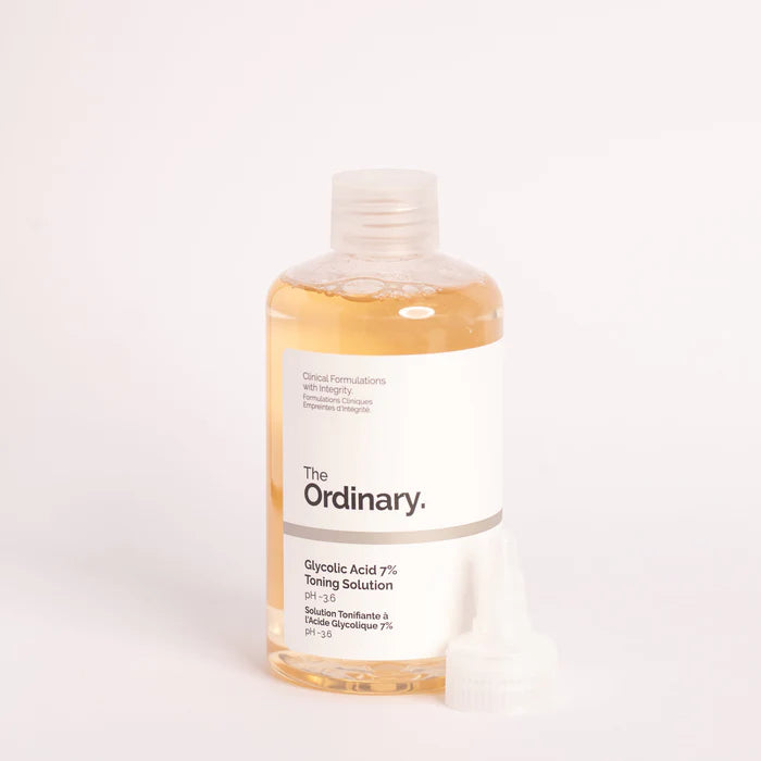 The Ordinary Glycolic Acid 7% Toning Solution texture showing liquid toner consistency