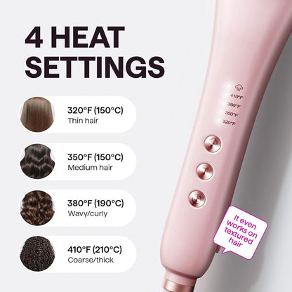 Wavytalk Pro Steam Hair Straightener Brush application showing easy brush-through styling