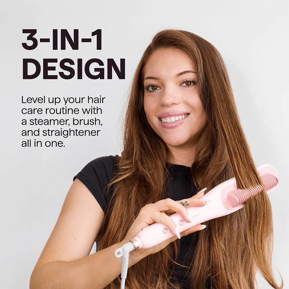 Wavytalk Pro Steam Hair Straightener Brush features with LED display and heat settings